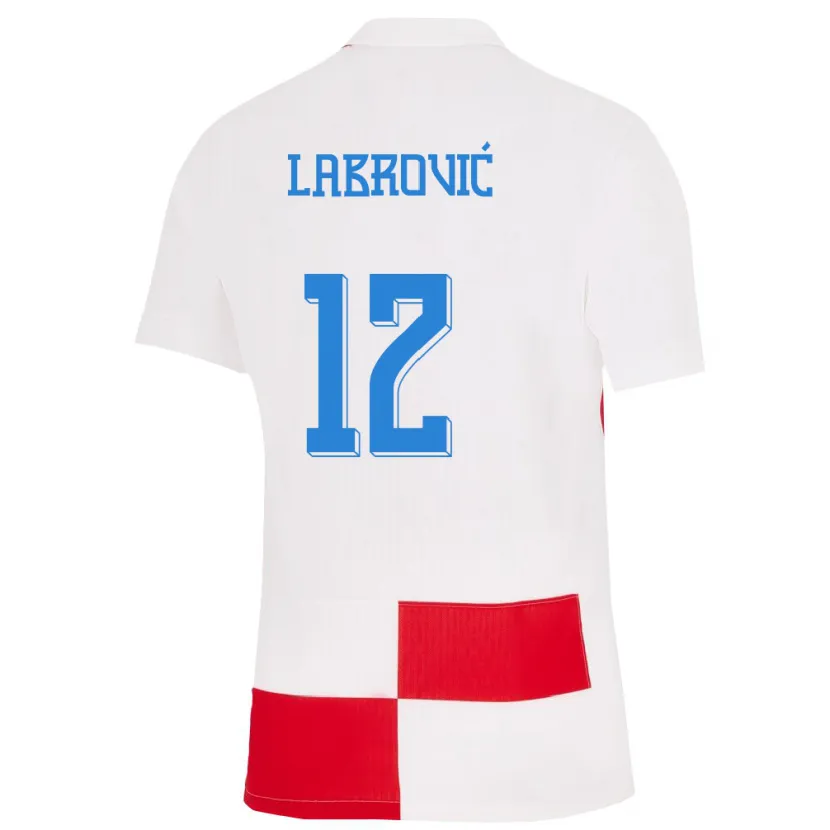 Danxen Kid Croatia Nediljko Labrovic #12 White Red Home Jersey 24-26 T-Shirt