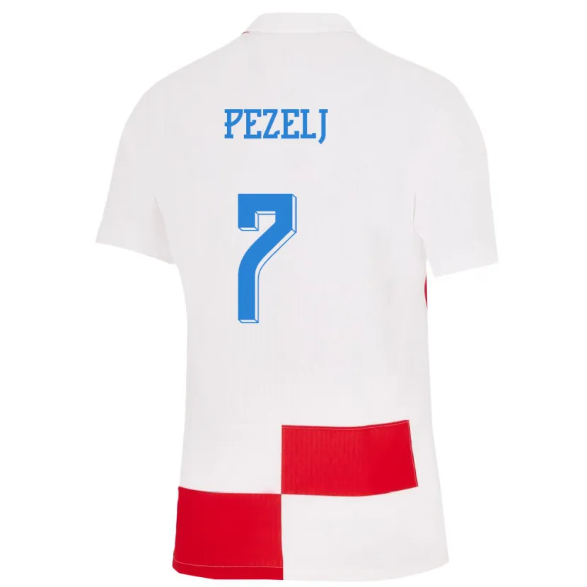 Danxen Kid Croatia Petra Pezelj #7 White Red Home Jersey 24-26 T-Shirt