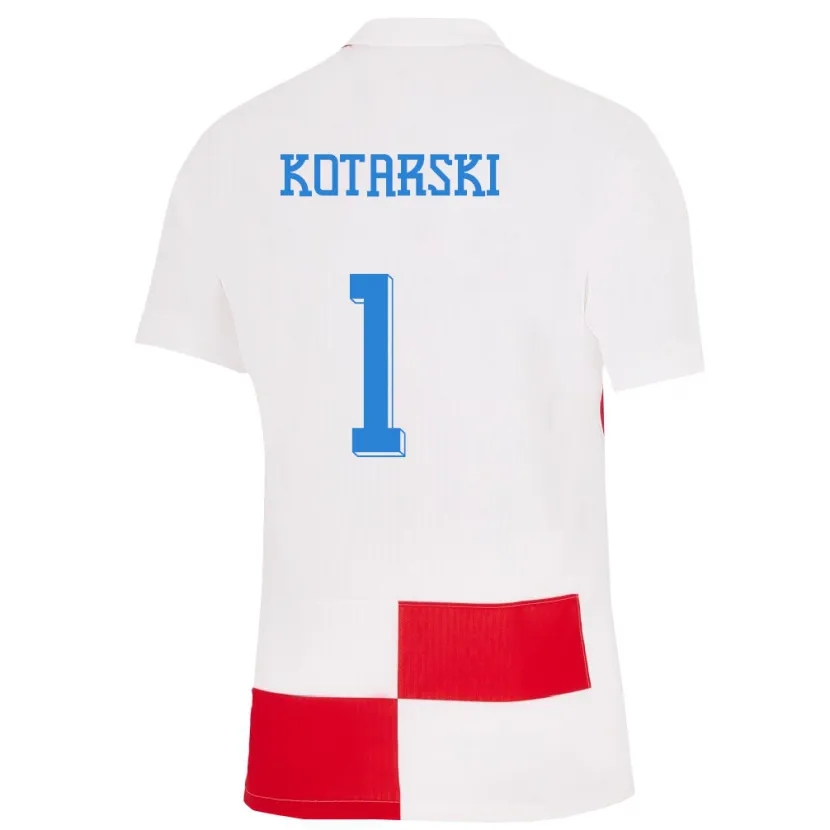 Danxen Kid Croatia Dominik Kotarski #1 White Red Home Jersey 24-26 T-Shirt