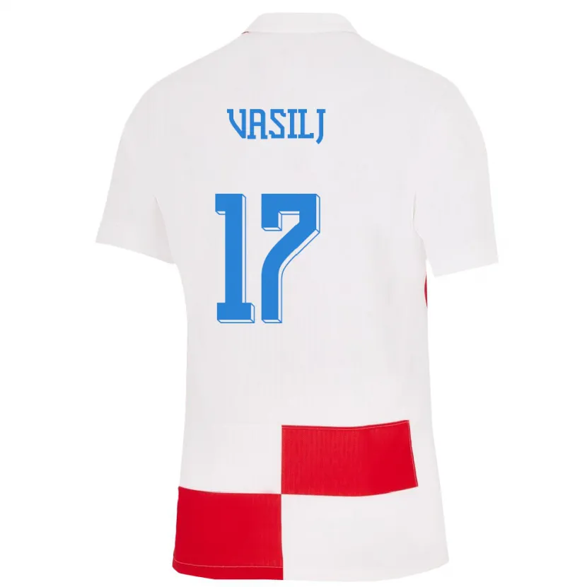 Danxen Kid Croatia Jakov Anton Vasilj #17 White Red Home Jersey 24-26 T-Shirt