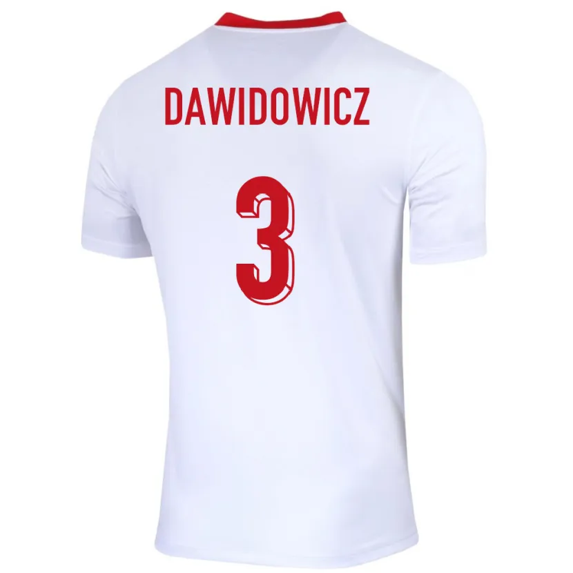 Danxen Kid Poland Pawel Dawidowicz #3 White Home Jersey 24-26 T-Shirt