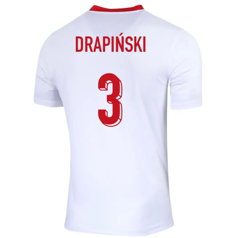 Danxen Kid Poland Igor Drapinski #3 White Home Jersey 24-26 T-Shirt