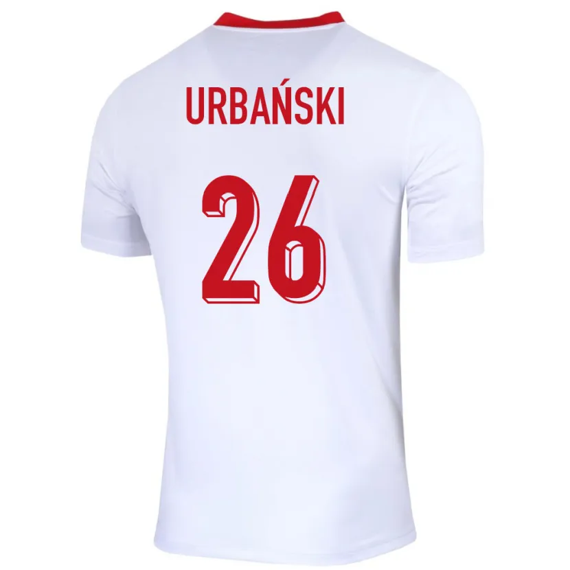 Danxen Kid Poland Kacper Urbanski #26 White Home Jersey 24-26 T-Shirt