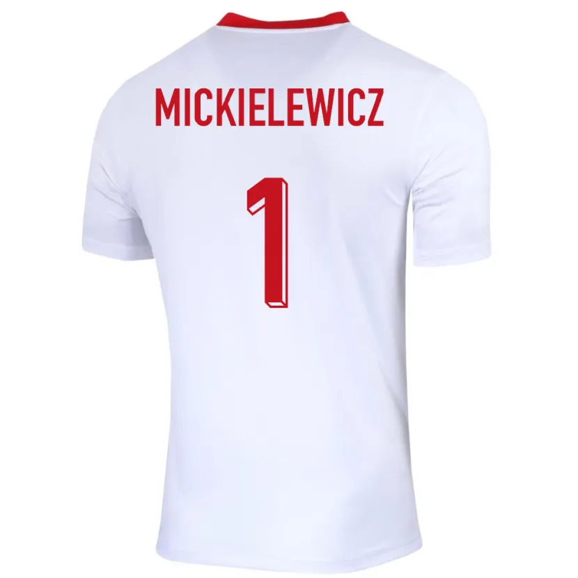 Danxen Kid Poland Aleksander Mickielewicz #1 White Home Jersey 24-26 T-Shirt