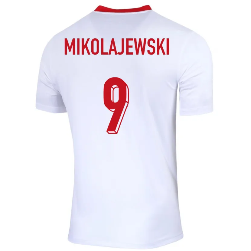 Danxen Kid Poland Daniel Mikolajewski #9 White Home Jersey 24-26 T-Shirt