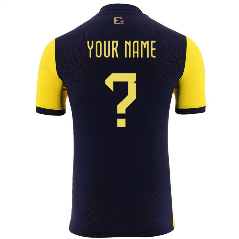 Danxen Kid Ecuador Your Name #0 Yellow Home Jersey 24-26 T-Shirt