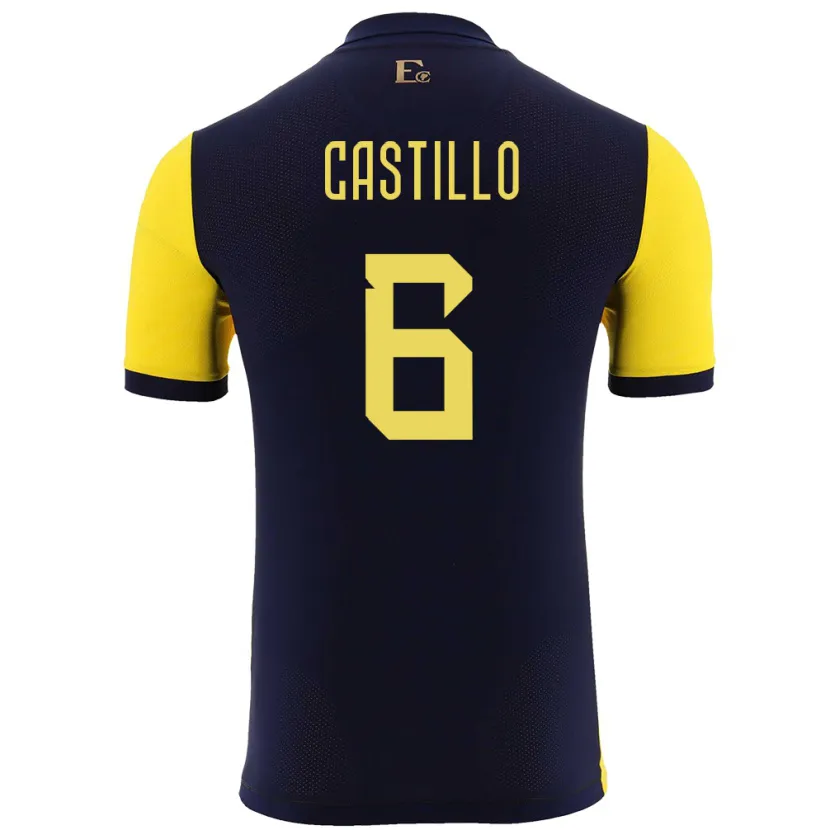 Danxen Kid Ecuador Byron Castillo #6 Yellow Home Jersey 24-26 T-Shirt