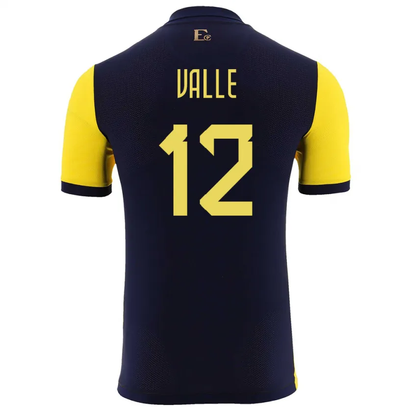 Danxen Kid Ecuador Gonzalo Valle #12 Yellow Home Jersey 24-26 T-Shirt