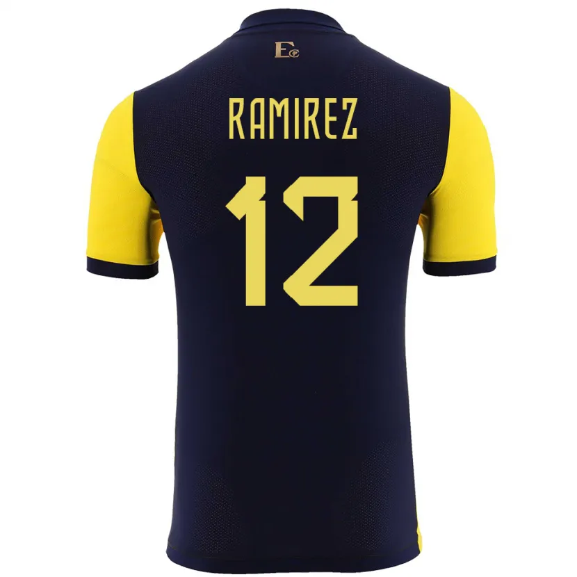 Danxen Kid Ecuador Moises Ramirez #12 Yellow Home Jersey 24-26 T-Shirt