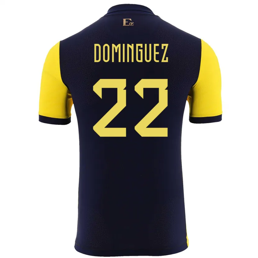 Danxen Kid Ecuador Alexander Dominguez #22 Yellow Home Jersey 24-26 T-Shirt