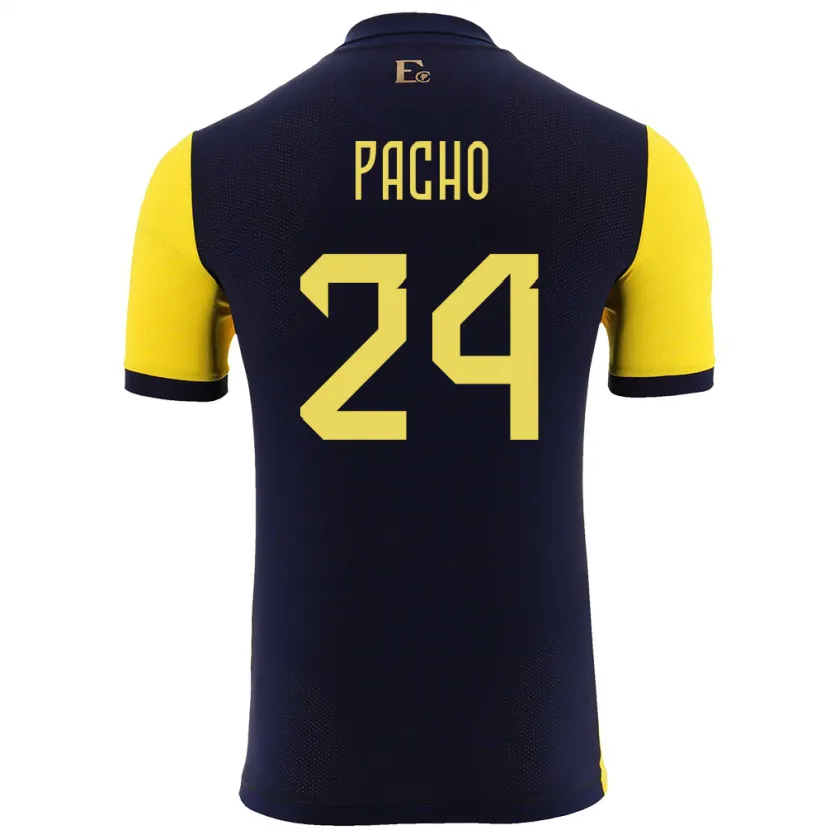 Danxen Kid Ecuador William Pacho #24 Yellow Home Jersey 24-26 T-Shirt