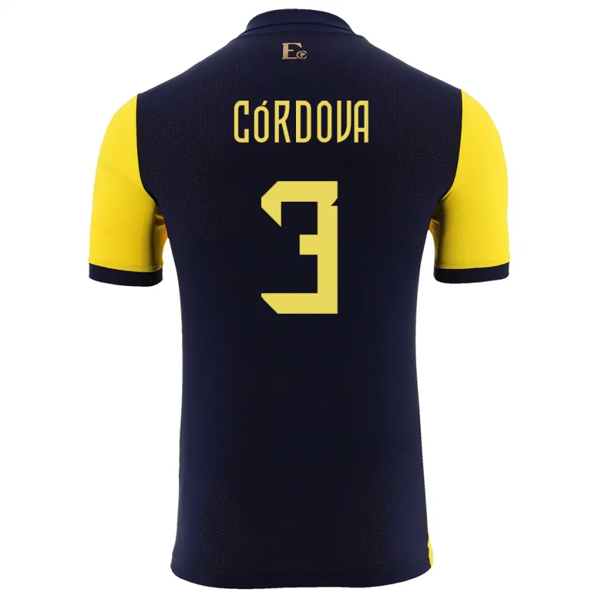 Danxen Kid Ecuador Luis Cordova #3 Yellow Home Jersey 24-26 T-Shirt