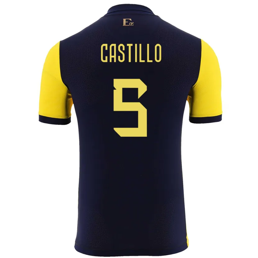 Danxen Kid Ecuador Denil Castillo #5 Yellow Home Jersey 24-26 T-Shirt