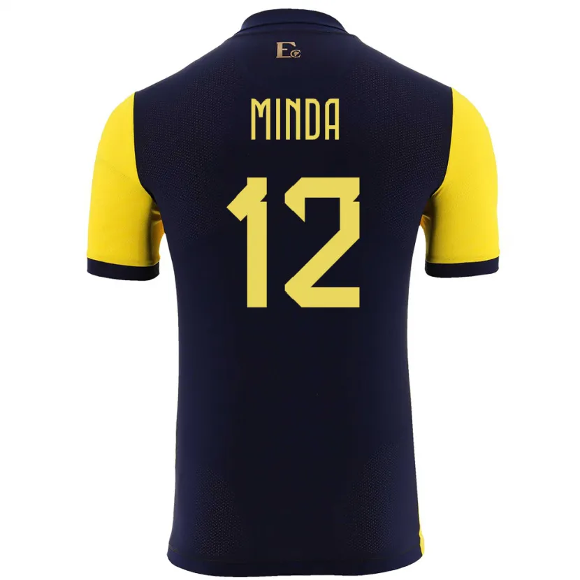 Danxen Kid Ecuador Ethan Minda #12 Yellow Home Jersey 24-26 T-Shirt