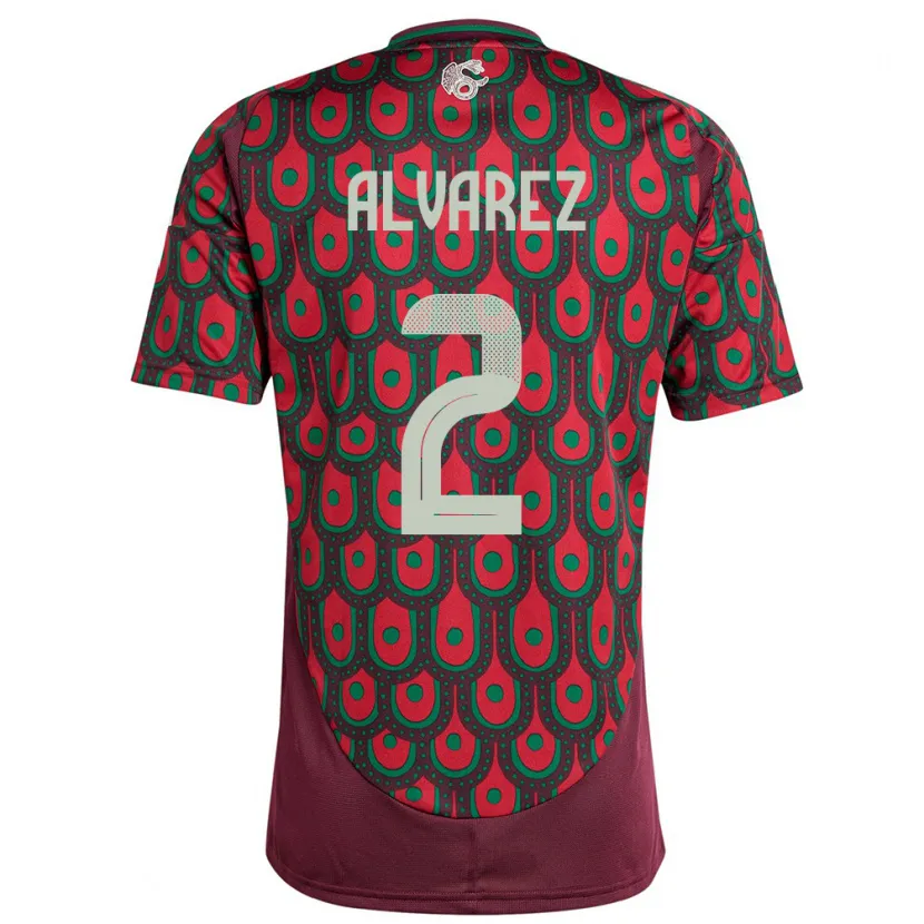 Danxen Kid Mexico Kevin Alvarez #2 Maroon Home Jersey 24-26 T-Shirt