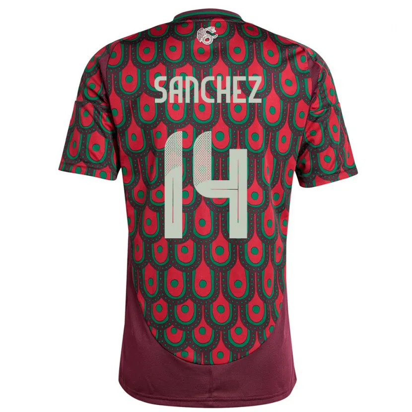 Danxen Kid Mexico Erick Sanchez #14 Maroon Home Jersey 24-26 T-Shirt