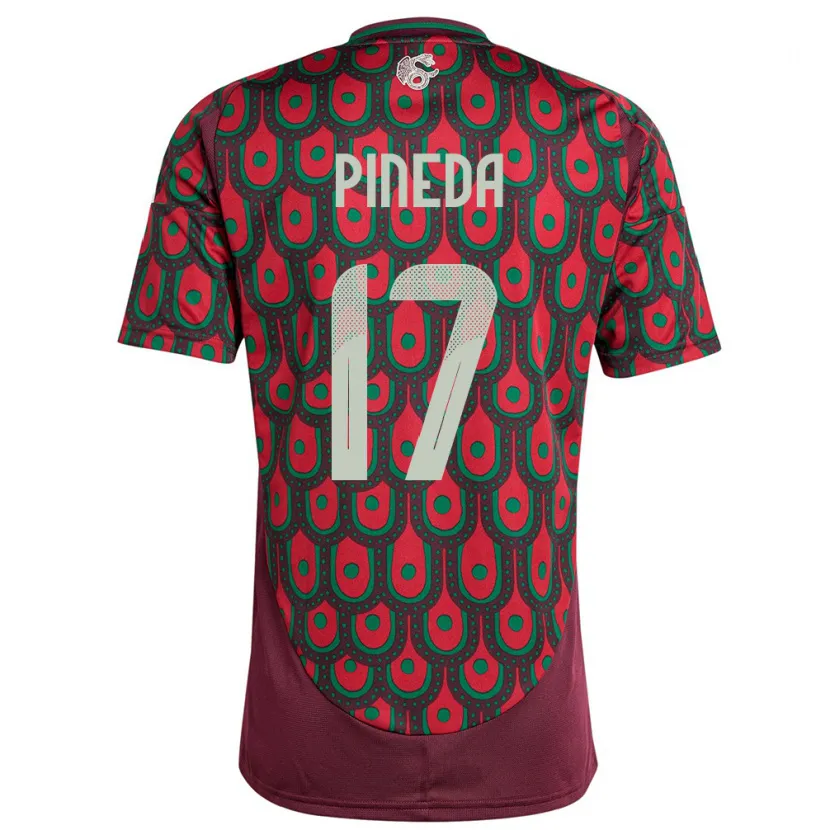 Danxen Kid Mexico Orbelin Pineda #17 Maroon Home Jersey 24-26 T-Shirt