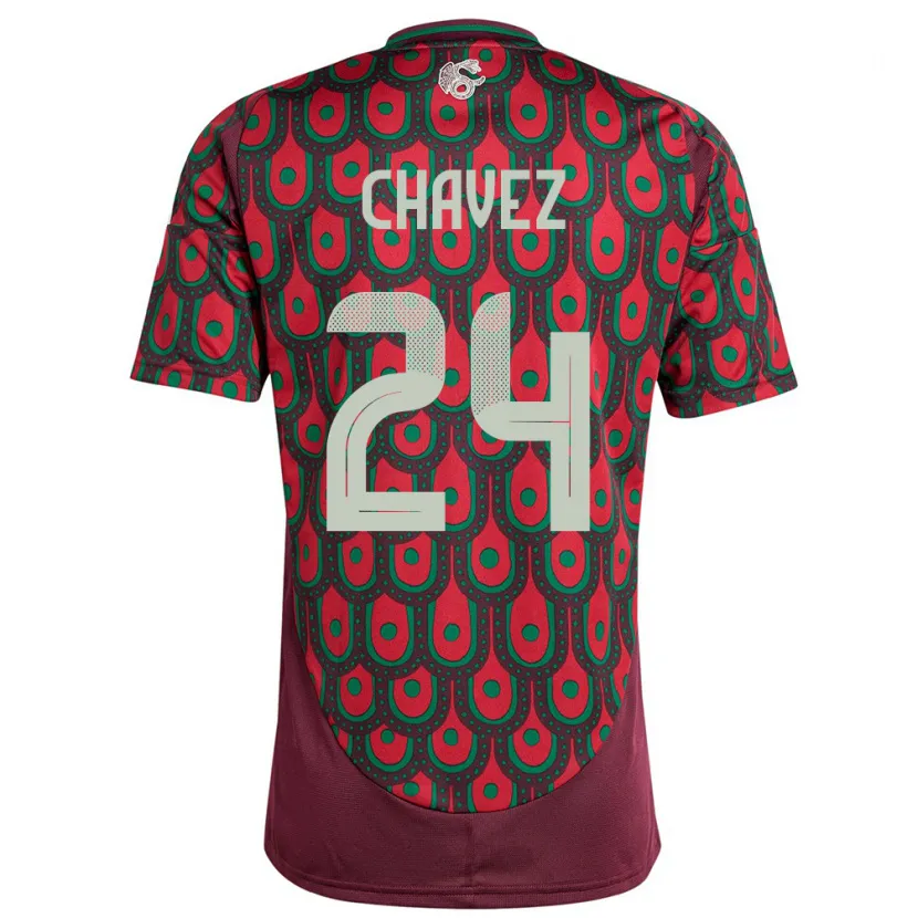 Danxen Kid Mexico Luis Chavez #24 Maroon Home Jersey 24-26 T-Shirt