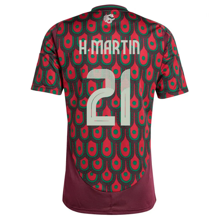 Danxen Kid Mexico Henry Martin #21 Maroon Home Jersey 24-26 T-Shirt