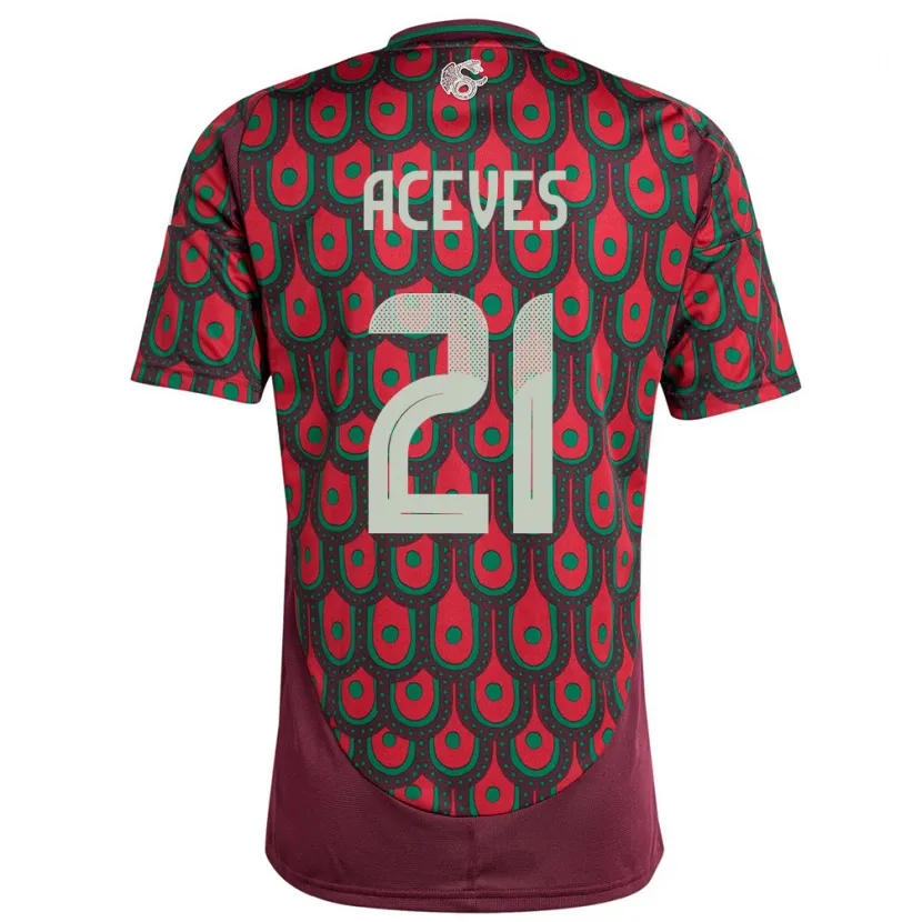 Danxen Kid Mexico Daniel Aceves #21 Maroon Home Jersey 24-26 T-Shirt