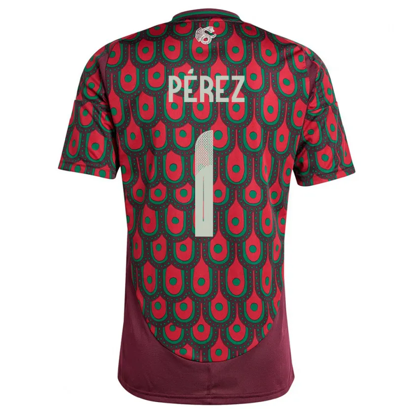 Danxen Kid Mexico Emiliano Perez #1 Maroon Home Jersey 24-26 T-Shirt