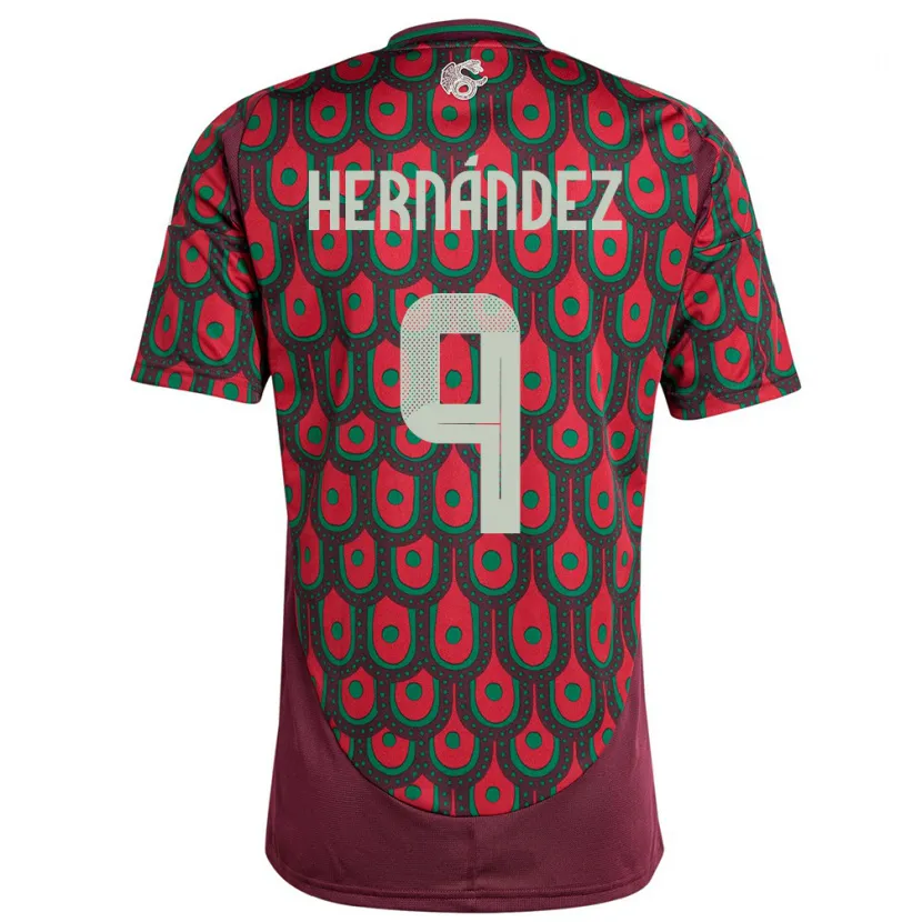 Danxen Kid Mexico Jesus Hernandez #9 Maroon Home Jersey 24-26 T-Shirt