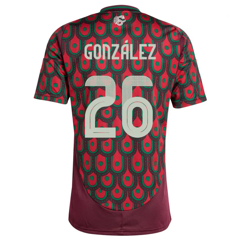 Danxen Kid Mexico Bryan Gonzalez #26 Maroon Home Jersey 24-26 T-Shirt