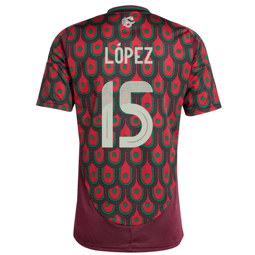 Danxen Kid Mexico Everardo Lopez #15 Maroon Home Jersey 24-26 T-Shirt