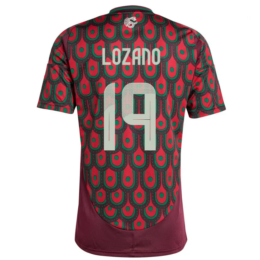 Danxen Kid Mexico Esteban Lozano #19 Maroon Home Jersey 24-26 T-Shirt