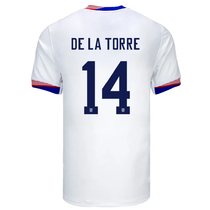 Danxen Kid United States Luca De La Torre #14 White Home Jersey 24-26 T-Shirt