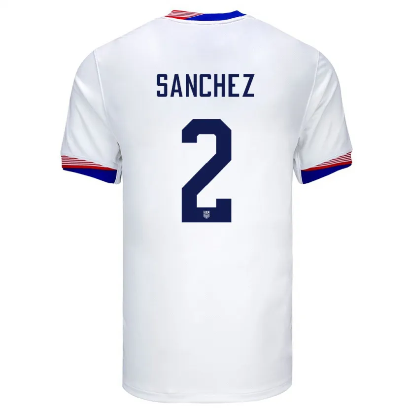 Danxen Kid United States Ashley Sanchez #2 White Home Jersey 24-26 T-Shirt