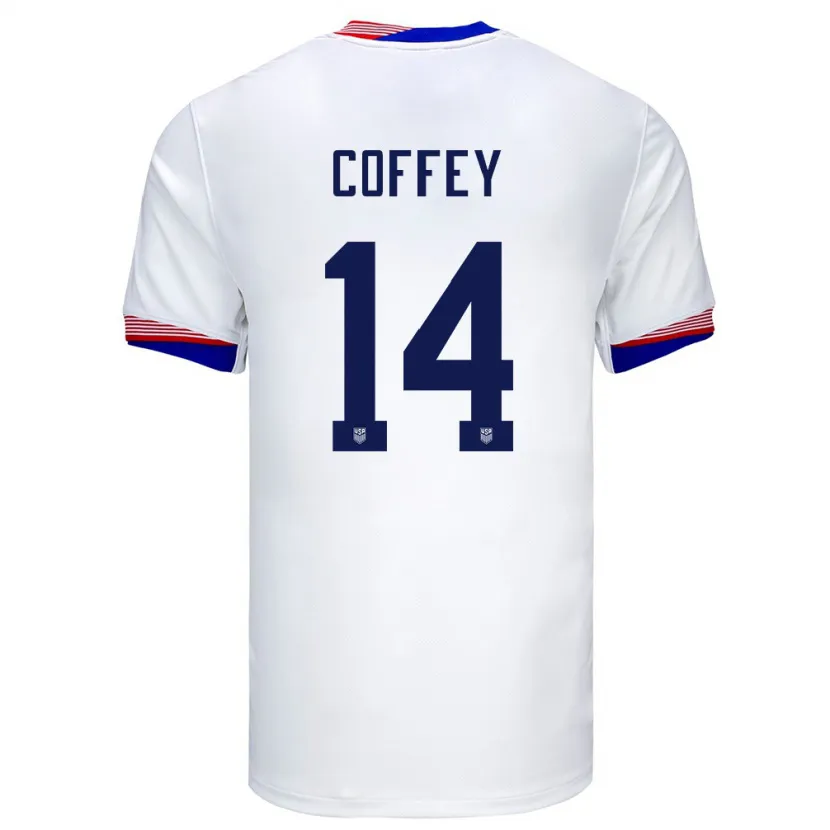 Danxen Kid United States Sam Coffey #14 White Home Jersey 24-26 T-Shirt