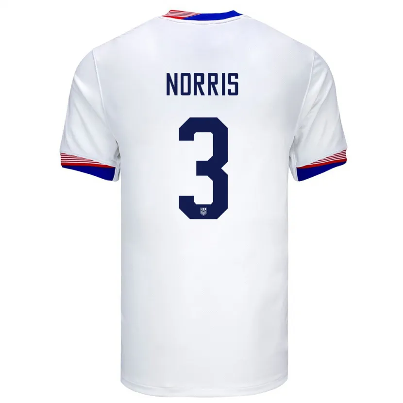 Danxen Kid United States Nolan Norris #3 White Home Jersey 24-26 T-Shirt