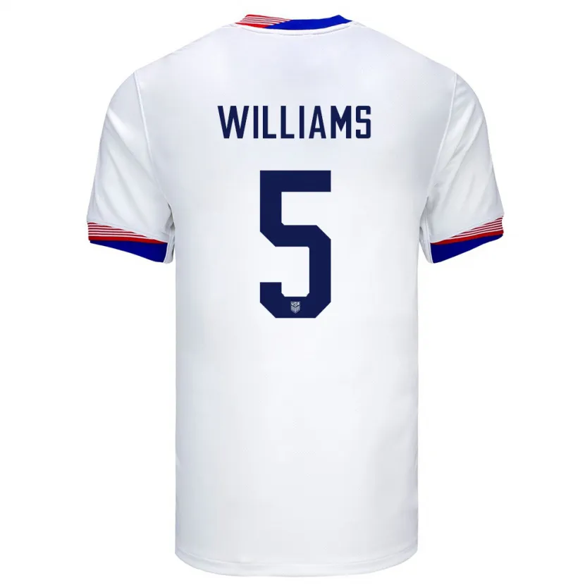 Danxen Kid United States Thomas Williams #5 White Home Jersey 24-26 T-Shirt