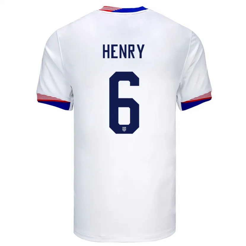 Danxen Kid United States Kobi Henry #6 White Home Jersey 24-26 T-Shirt