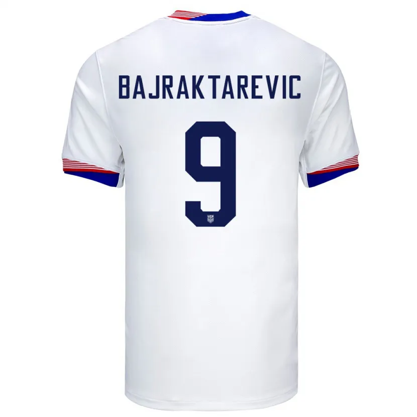 Danxen Kid United States Esmir Bajraktarevic #9 White Home Jersey 24-26 T-Shirt