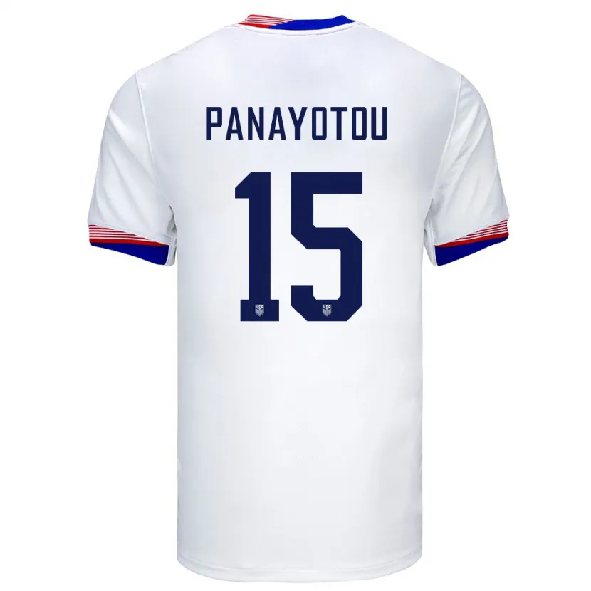 Danxen Kid United States Jack Panayotou #15 White Home Jersey 24-26 T-Shirt