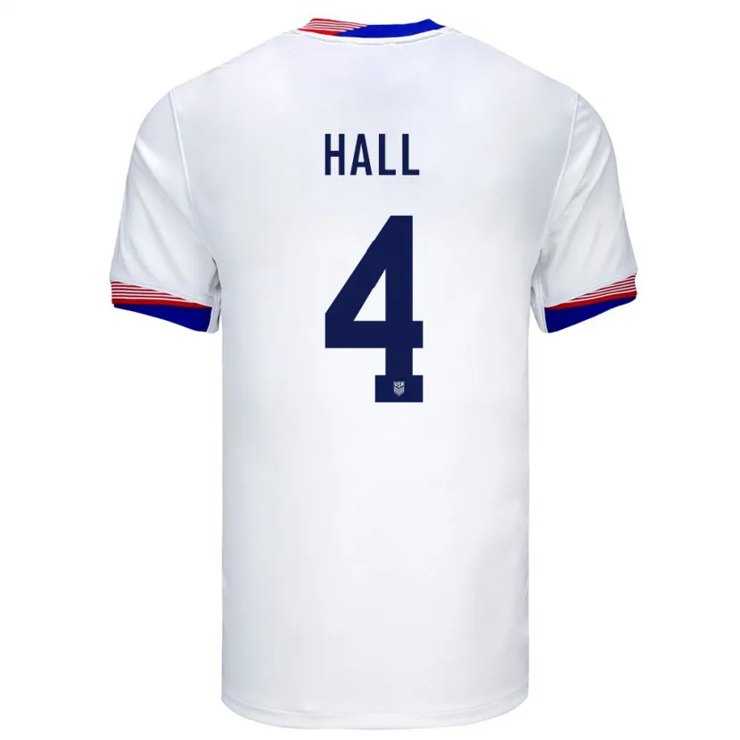 Danxen Kid United States Tyler Hall #4 White Home Jersey 24-26 T-Shirt