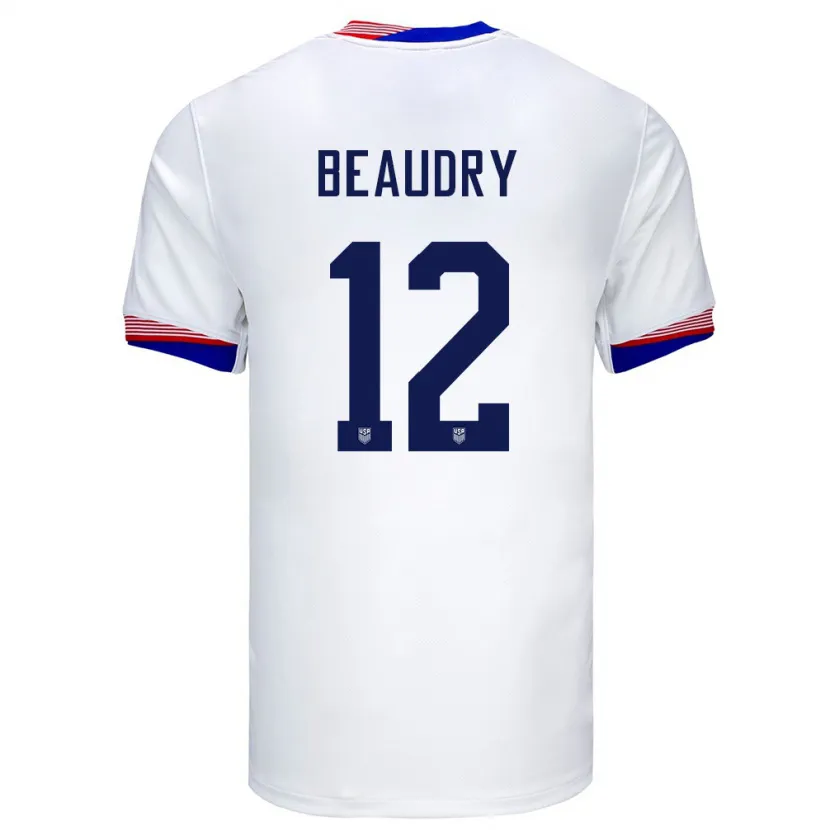 Danxen Kid United States Adam Beaudry #12 White Home Jersey 24-26 T-Shirt