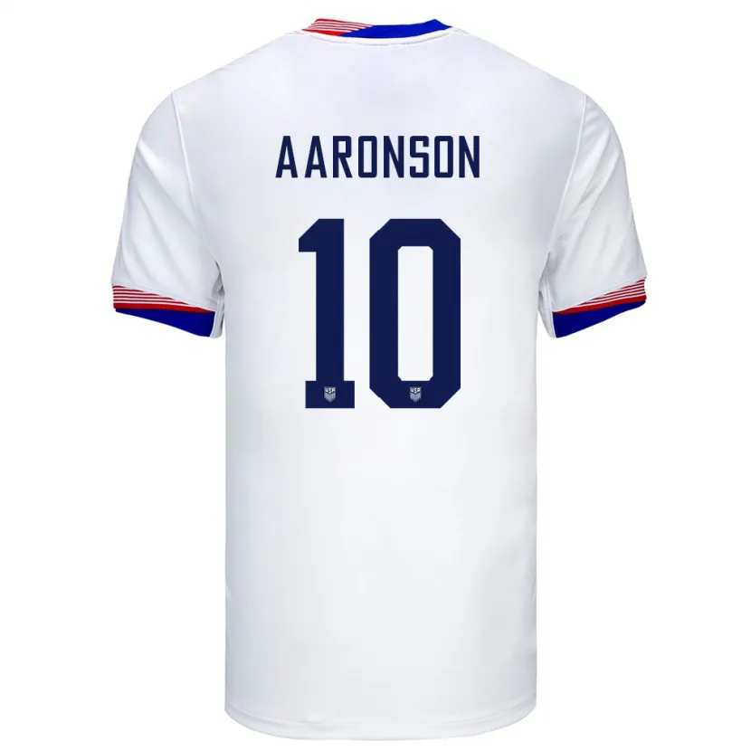 Danxen Kid United States Paxten Aaronson #10 White Home Jersey 24-26 T-Shirt