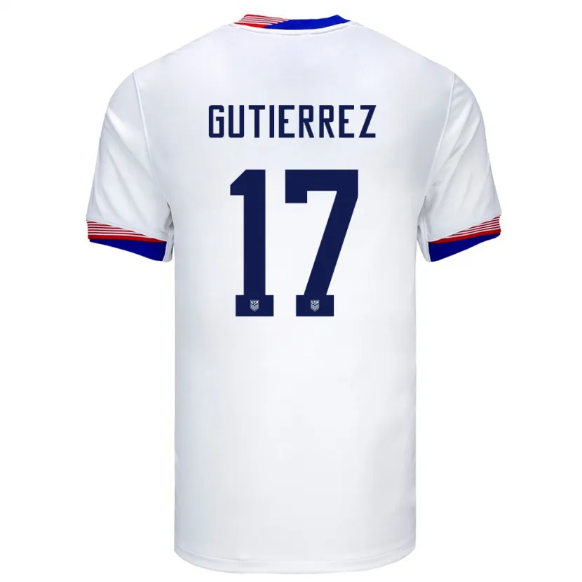 Danxen Kid United States Brian Gutierrez #17 White Home Jersey 24-26 T-Shirt