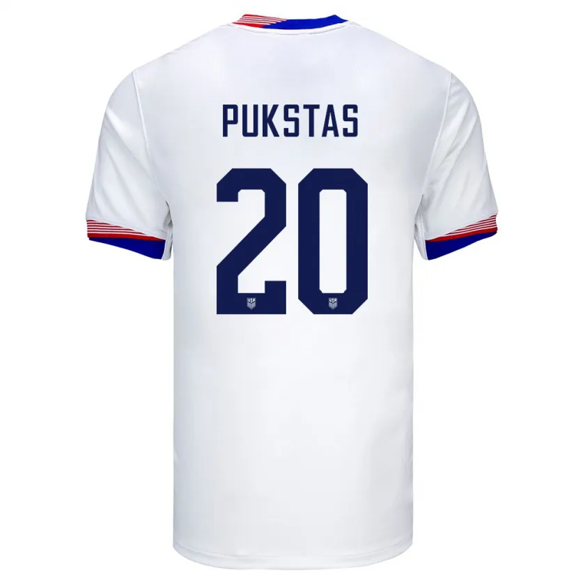 Danxen Kid United States Rokas Pukstas #20 White Home Jersey 24-26 T-Shirt