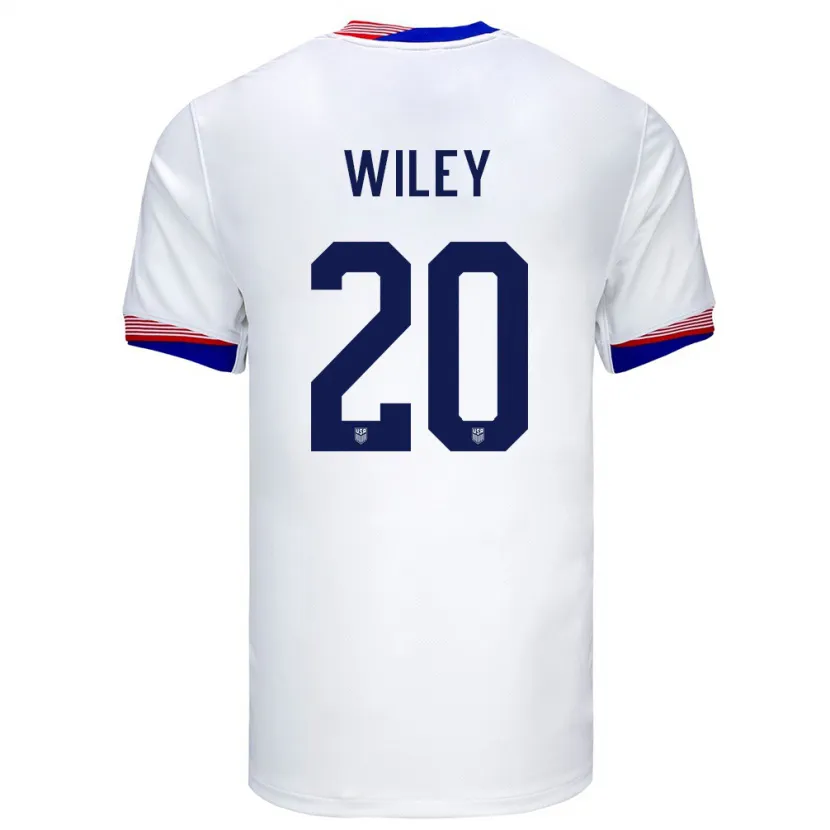 Danxen Kid United States Caleb Wiley #20 White Home Jersey 24-26 T-Shirt