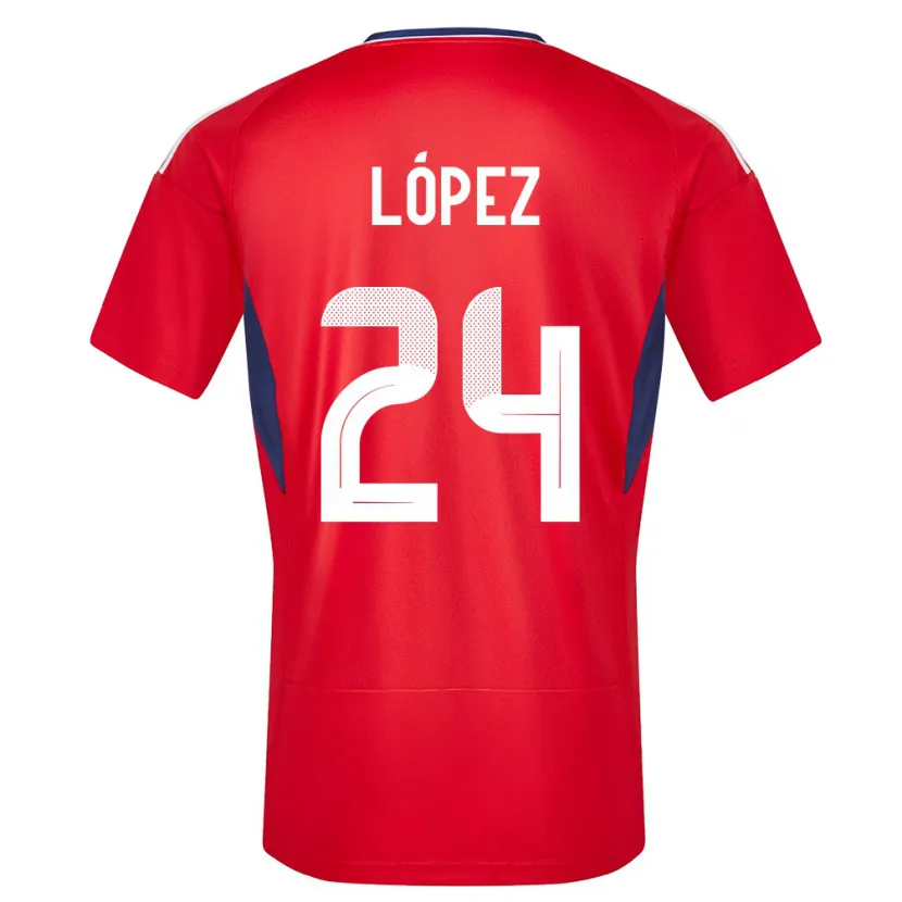 Danxen Kid Costa Rica Douglas Lopez #24 Red Home Jersey 24-26 T-Shirt