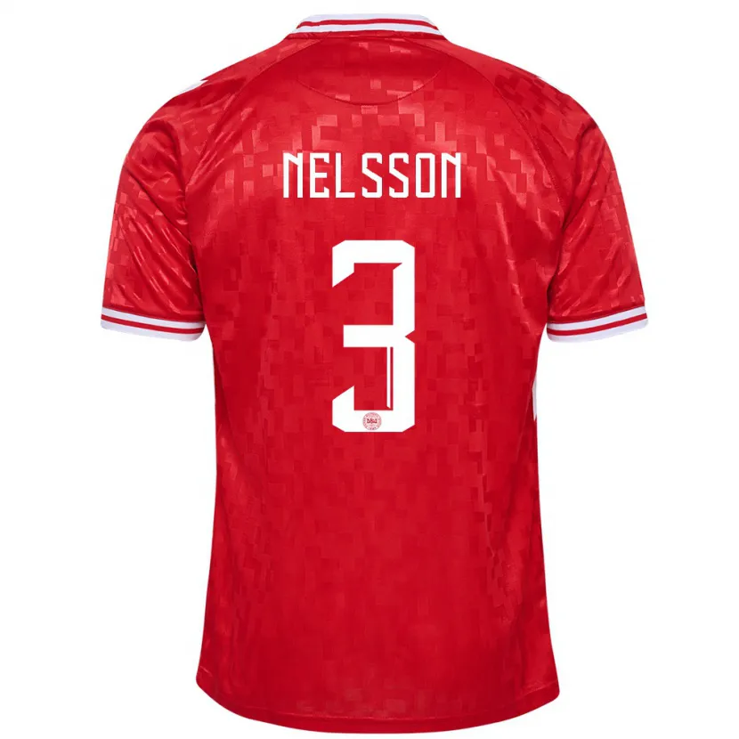 Danxen Kid Denmark Victor Nelsson #3 Red Home Jersey 24-26 T-Shirt