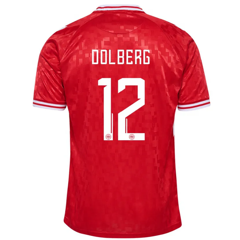 Danxen Kid Denmark Kasper Dolberg #12 Red Home Jersey 24-26 T-Shirt