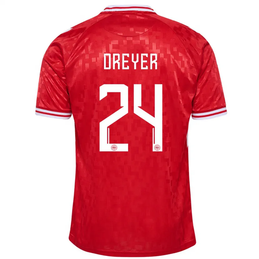 Danxen Kid Denmark Anders Dreyer #24 Red Home Jersey 24-26 T-Shirt