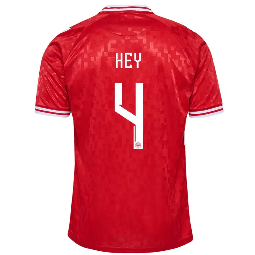 Danxen Kid Denmark Lucas Hey #4 Red Home Jersey 24-26 T-Shirt