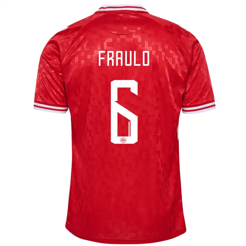 Danxen Kid Denmark Oscar Fraulo #6 Red Home Jersey 24-26 T-Shirt