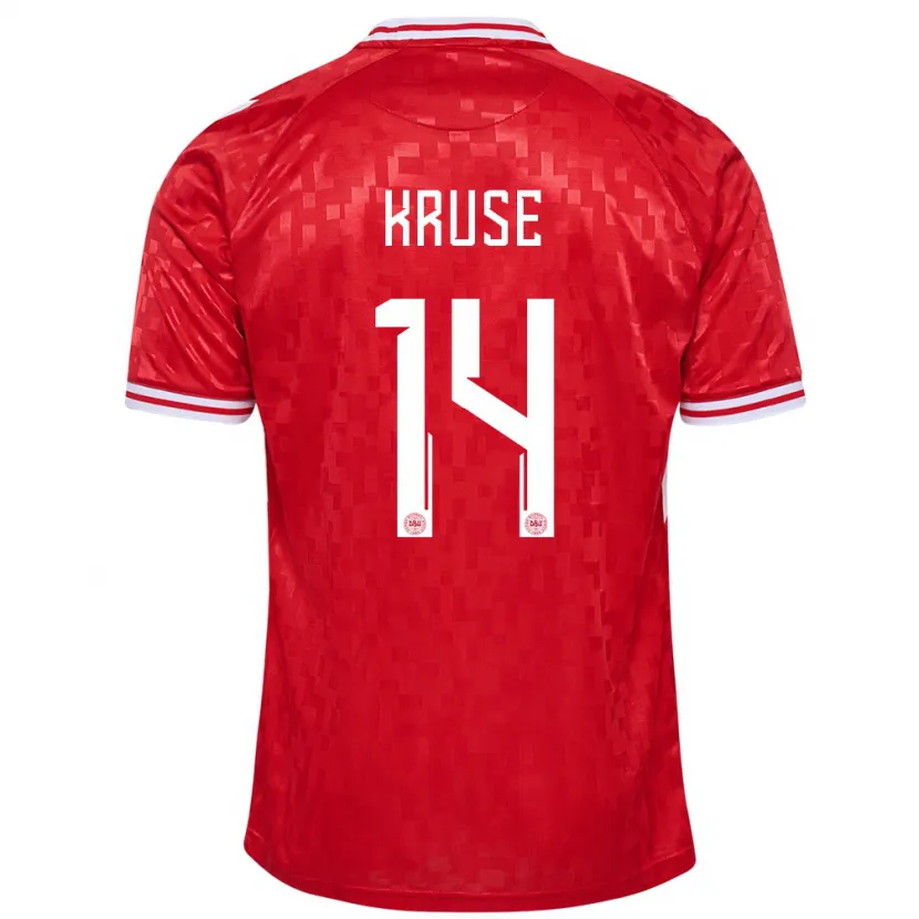 Danxen Kid Denmark David Kruse #14 Red Home Jersey 24-26 T-Shirt